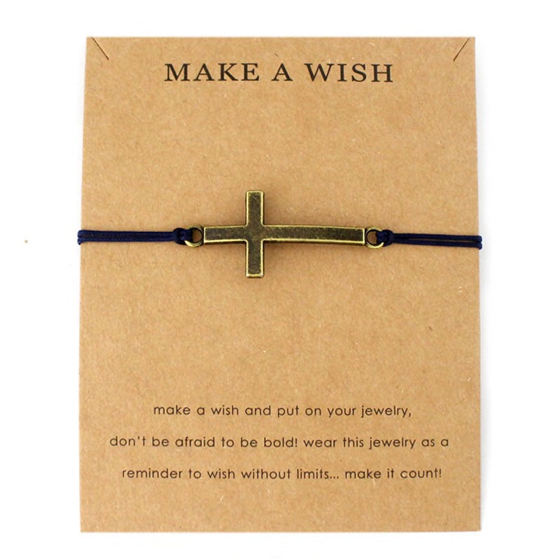 Make a Wish Bracelet - Gold cross